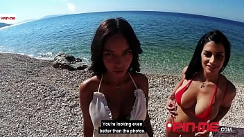 Rosa And Sofia Like To Share And Spoil His Manmeat At The Beach! Pinme.com