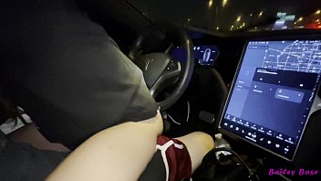 Mind-blowing Adorable Small Teenager Bailey Base Romps Tinder Meeting In His Tesla While Driving  4k